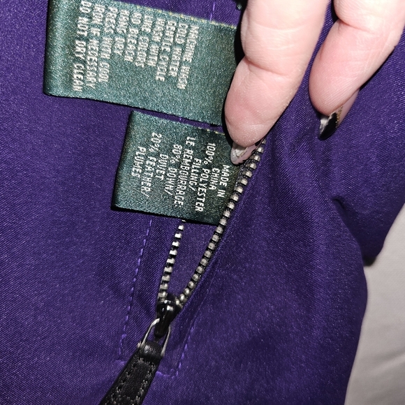 Black Or Purple Reversible Puffer Vest  Lauren By Ralph Lauren - Picture 8 of 9